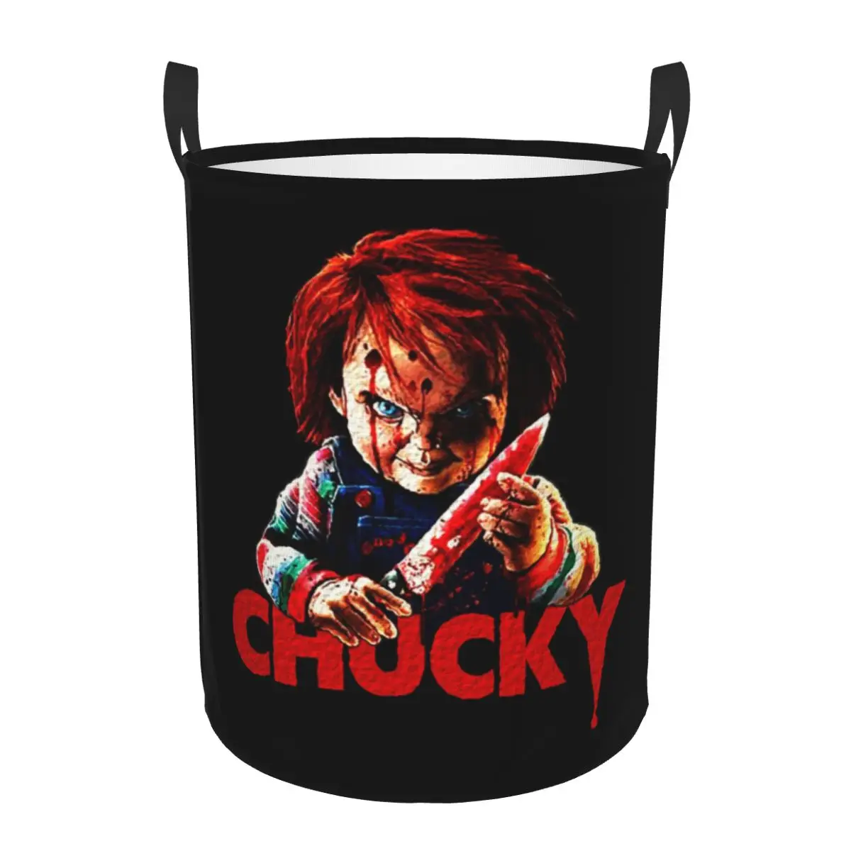 Baby Clothing Storage - チャッキーキラーホラーハロウィンランドリーバスケット折りたたみ式大型衣類収納ビン子供の遊び映画ベビーバスケット