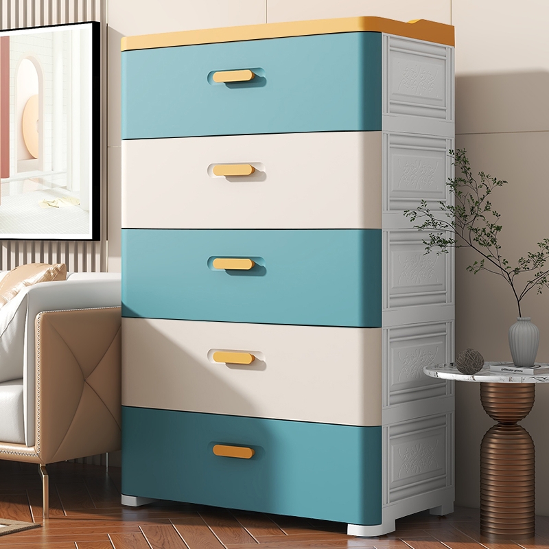 Baby Clothing Storage - 厚みのある引き出し収納キャビネット、多層PPオーガナイザー、サイレントホイールベッドサイドキャビネット、モダンな大容量ホームストレージボックス