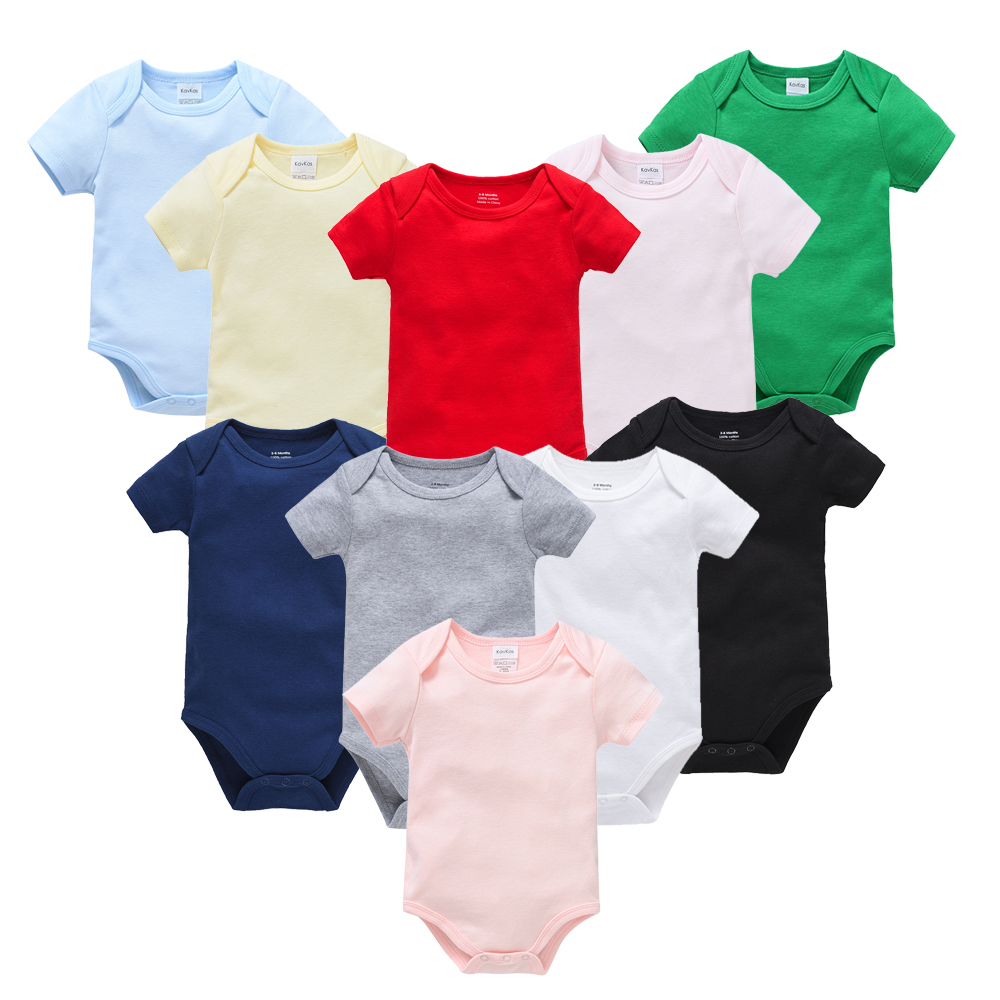 Baby Clothing High Quality - 1/3 高品質ベビーロンパース 男の子用服 モスリン無地ボディスーツ 女の子用ピンク無地ジャンプスーツ ワンピース幼児用製品