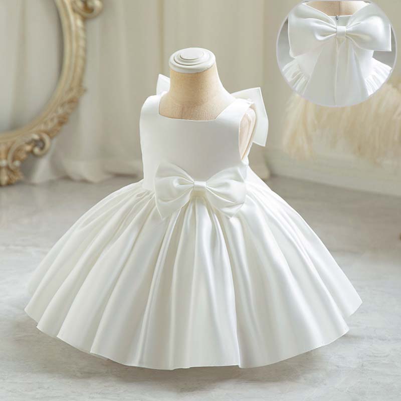 Baby Z Clothing - 小さな女の子のための大きな弓のパーティードレス,プリンセスの誕生日の服,花柄,エレガントなフォーマルなイブニングウェア,甘い