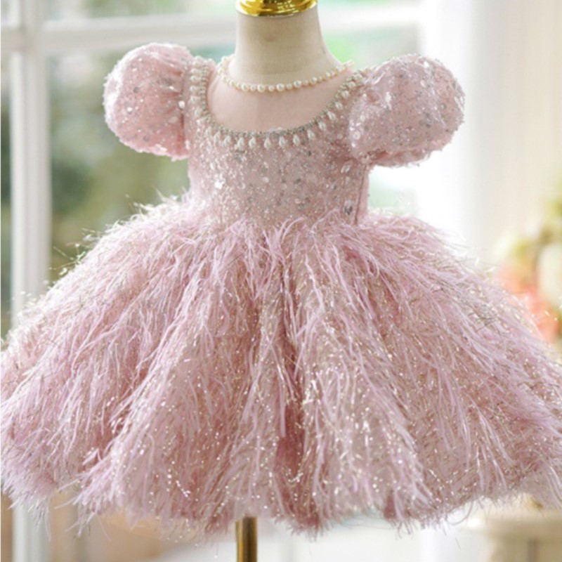 女の赤ちゃんのためのスパンコールフェザードレス,ふくらんでい - Baby Z Clothing のレビューと価格
