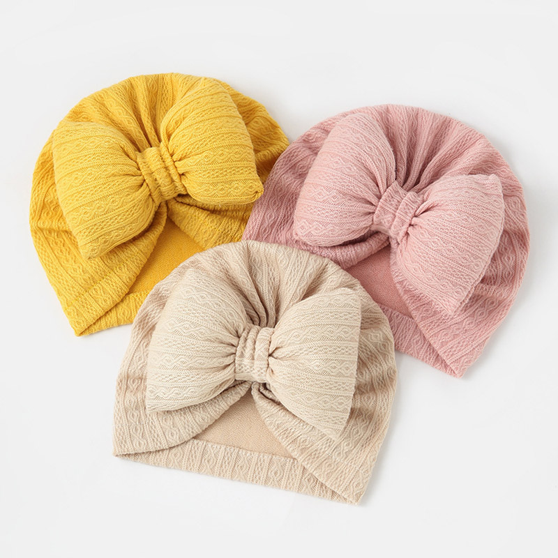 かわいいちょう結びベビーターバン帽子ソフト新生児女の子インデ - Baby Hat Beanie のレビューと価格