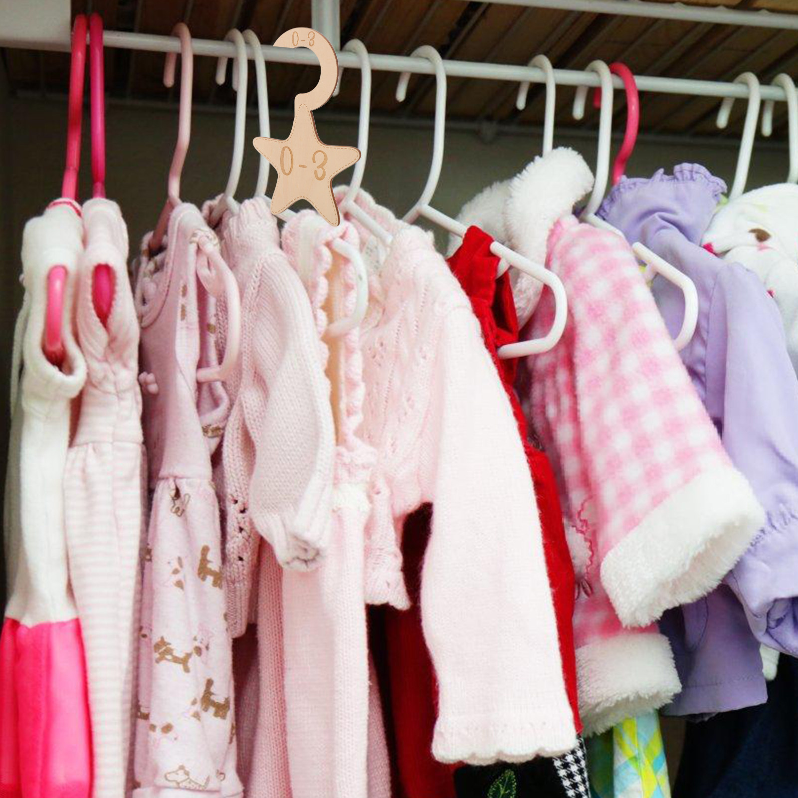7個入りベビー服クローゼット仕切り木製サイズディバイダー、子 - Baby Clothing Storage のレビューと価格