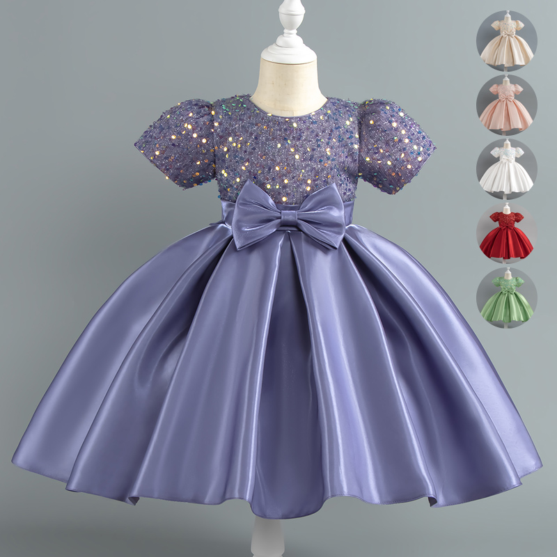 女の赤ちゃんクリスマスドレススパンコール半袖パーティードレス - Baby Z Clothing のレビューと価格