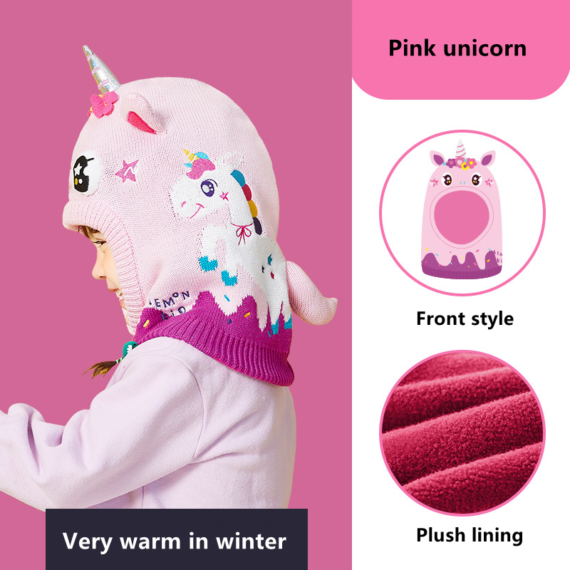 子供のための3Dユニコーンニットビーニーキャップ,防風帽子, - Baby Hat Beanie のレビューと価格