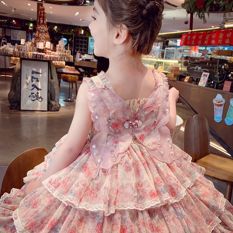 夏キッズガール多層フリルドレス蝶付きベビープリンセスティアー - Baby Z Clothing のレビューと価格