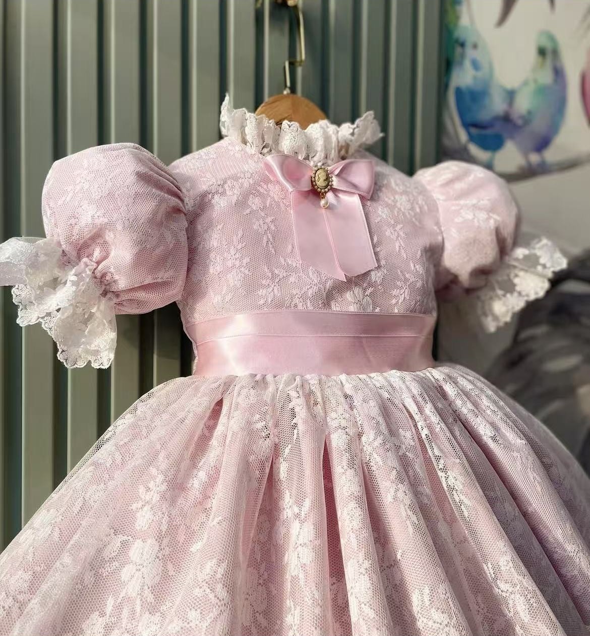 0-12Y 女の赤ちゃん夏ピンクメッシュヴィンテージプリンセ - Baby Clothing Dresser のレビューと価格