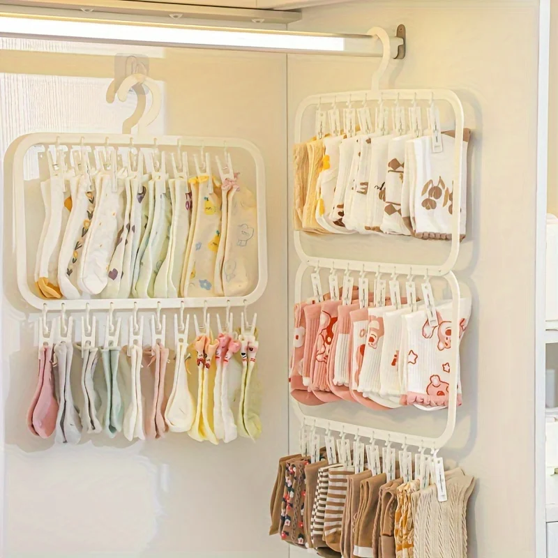 家庭用マルチクリップベビーハンガー、新生児用靴下乾燥ラック、 - Baby Clothing Storage のレビューと価格