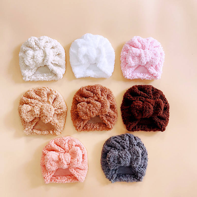 かわいい新生児用ノットターバンボウ生地厚手耳あて付き幼児用イ - Baby Hat Beanie のレビューと価格