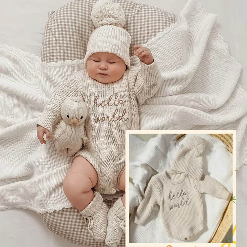 Ylsteed Hello World 編み物新生児写真ロン - Baby Clothing Brand のレビューと価格