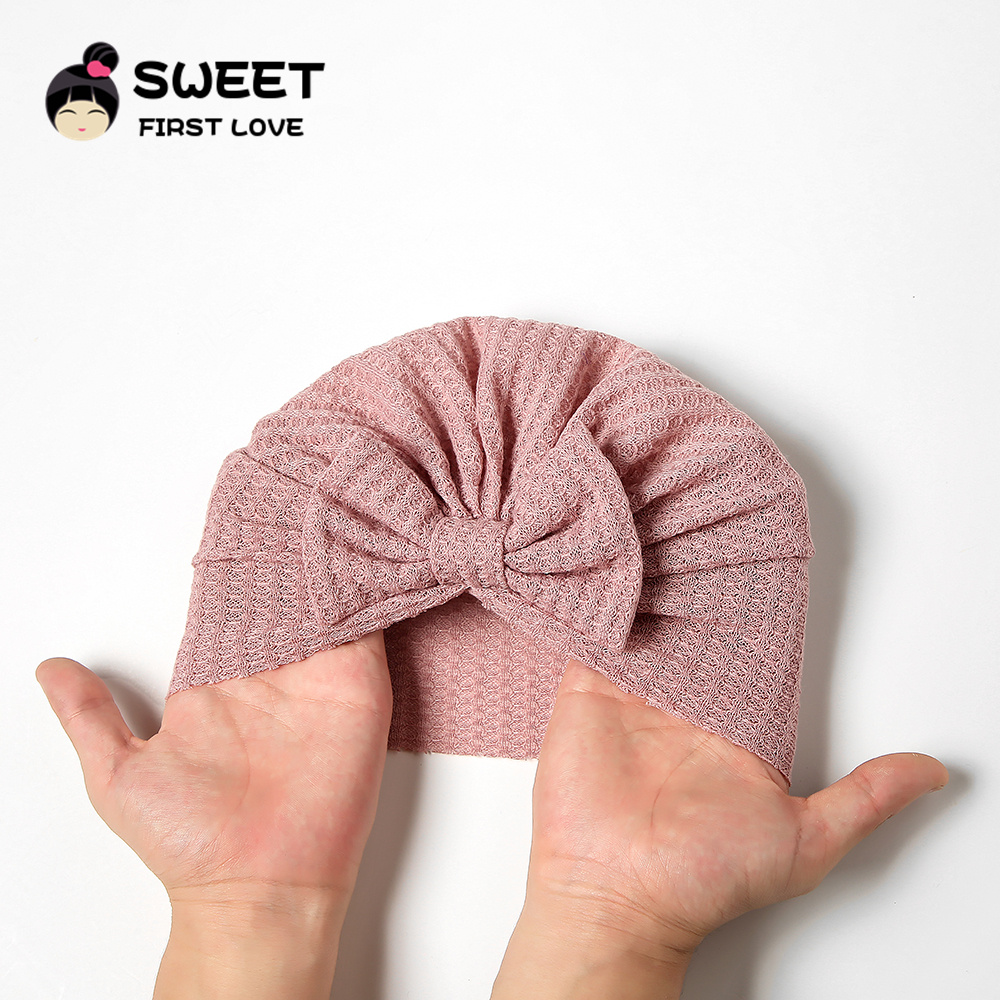 女の赤ちゃんのための蝶ネクタイ付きターバン,柔らかい綿の結び - Baby Hat Beanie のレビューと価格